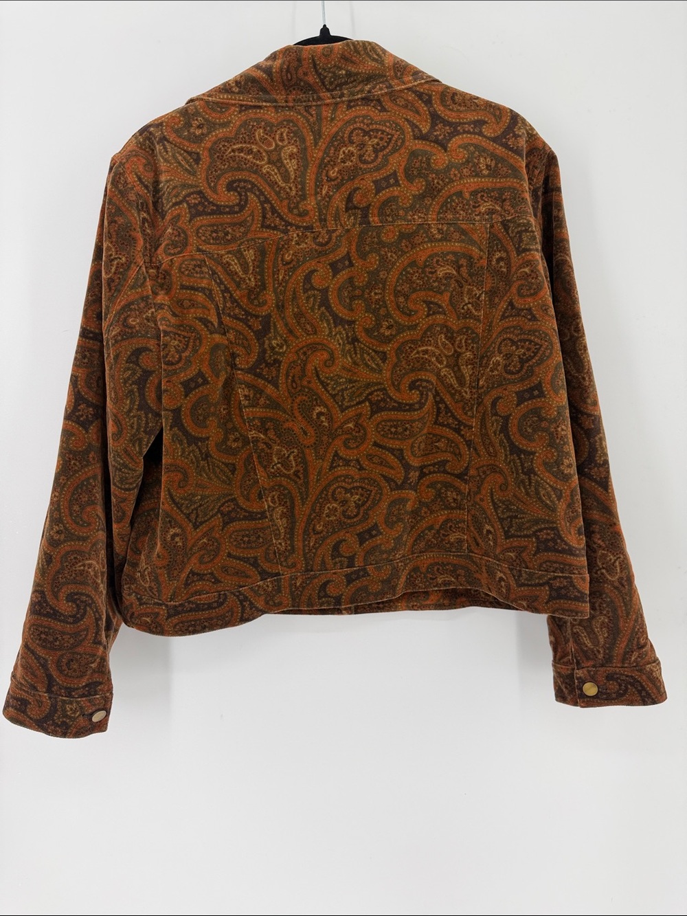 Rena Rowan Paisley Cotton Jacket Large Brown Rust Boho Western Vintage Style - Picture 5 of 7